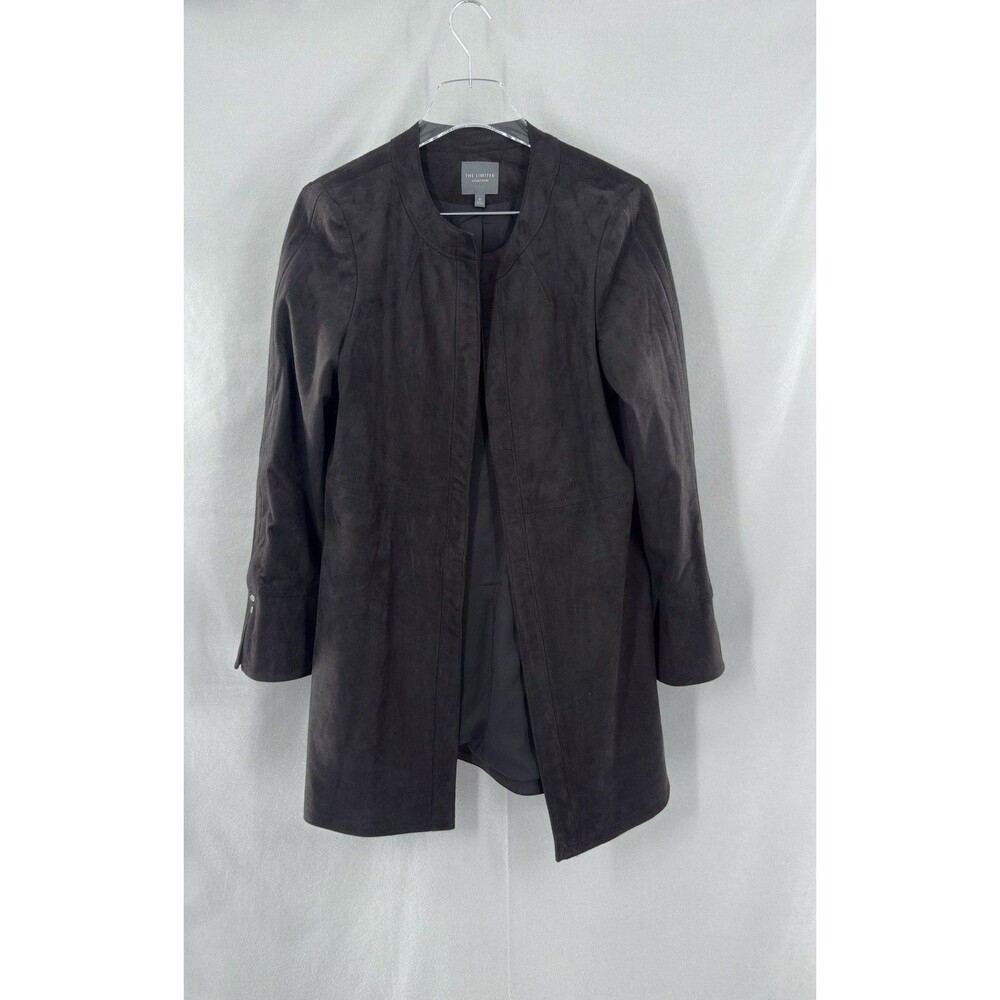 The Limited Collection 10 Black Luxe Faux Suede Open Front Long Duster Jacket